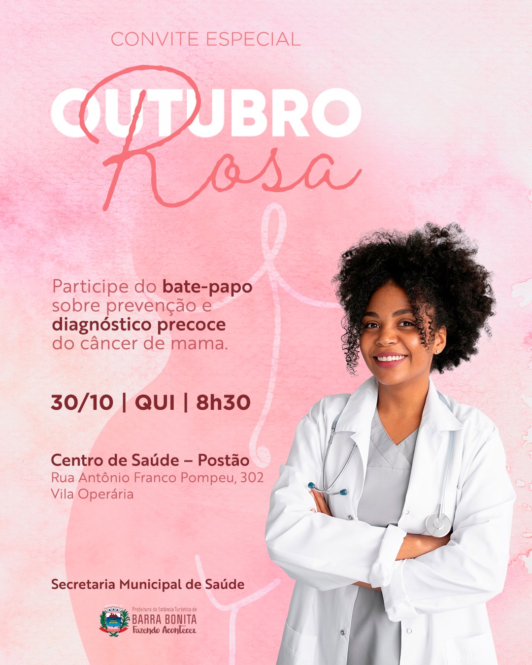 BARRA BONITA 💗 OUTUBRO ROSA NO POSTÃO 💗