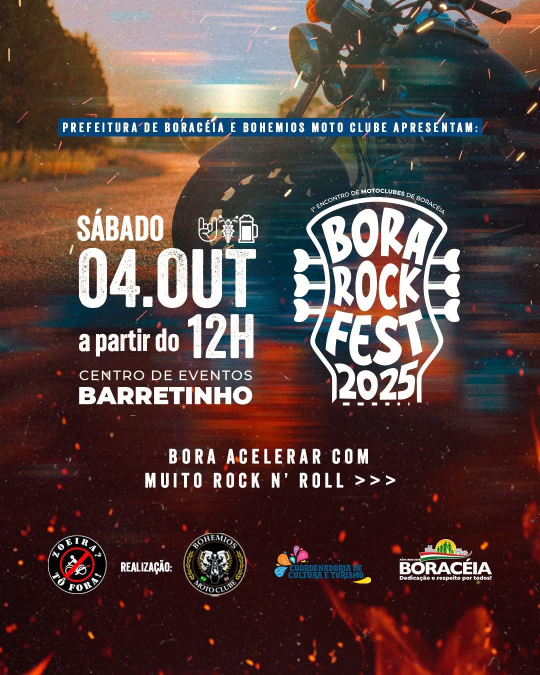BORACÉIA: SÁBADO TEM BORA ROCK FEST 2025.