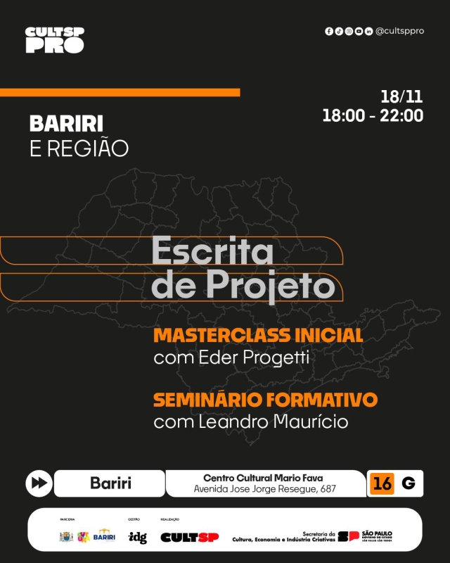 BARIRI : CULTSP PRO CHEGA À BARIRI COM CICLO DE MASTERCLASSES E SEMINÁRIOS FORMATIVOS