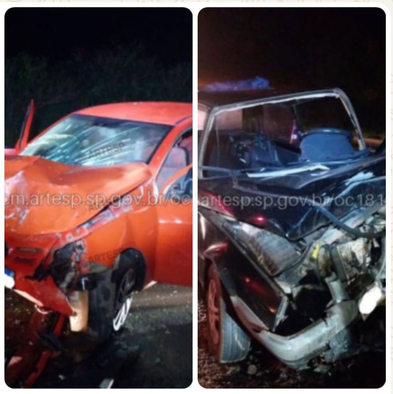 HOMEM MORRE E SETE PESSOAS FICAM FERIDAS EM COLISÃO FRONTAL NA SP-255 ENTRE JAÚ E BOCAINA