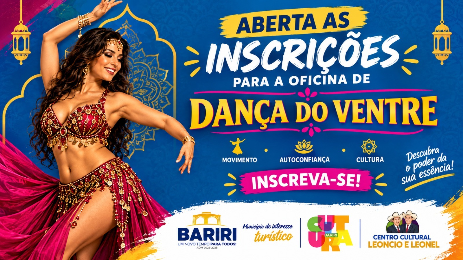 ​INSCRIÇÕES ABERTAS PARA A OFICINA DE DANÇA DO VENTRE 💃