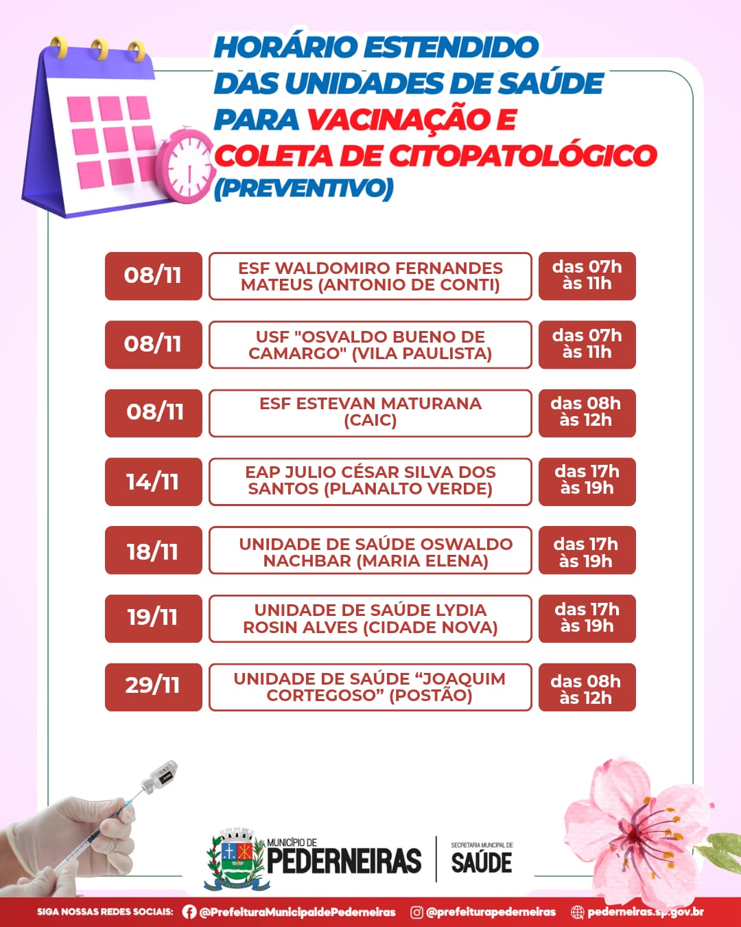 ATENÇÃO PEDERNEIRAS!