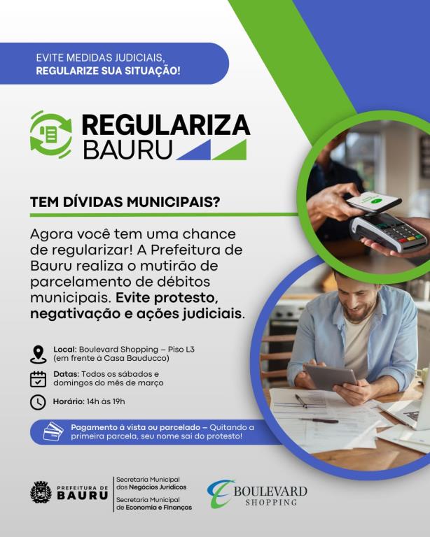 MUTIRÃO: ‘REGULARIZA BAURU’TEM INÍCIO NESTE SÁBADO(08).
