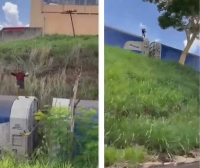 JAÚ: HOMEM É FLAGRADO EM CIMA DE VAGÃO DE TREM EM MOVIMENTO