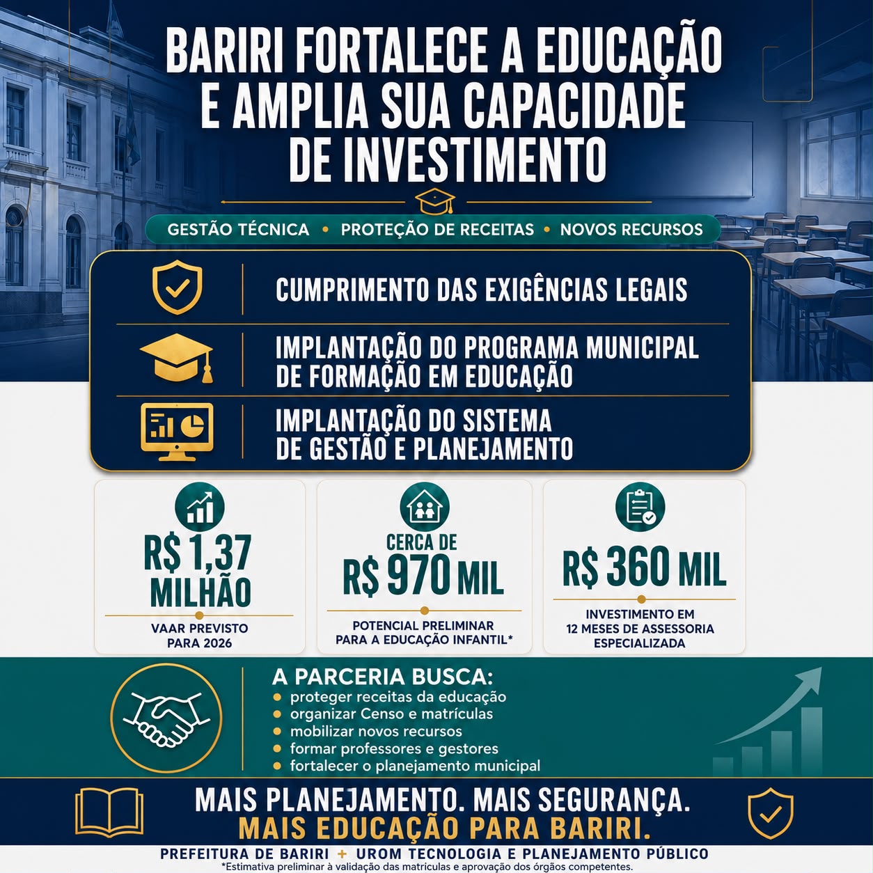 ​BARIRI AMPLIA O PLANEJAMENTO PARA FORTALECER A EDUCAÇÃO E BUSCAR NOVOS RECURSOS