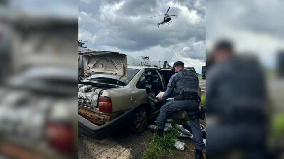 MOTORISTA É PRESO COM 270 KG DE MACONHA APÓS PERSEGUIÇÃO DE 30 MINUTOS COM HELICÓPTERO ÁGUIA EM AGUDOS (SP)