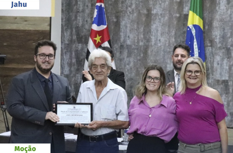 JAÚ: LUIZ MONTEIRO RECEBE HOMENAGEM NA CÂMARA