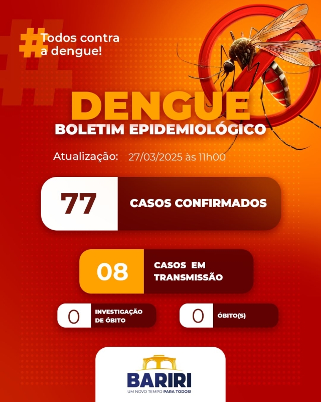 BARIRI: BOLETIM ATUALIZADO DA DENGUE.