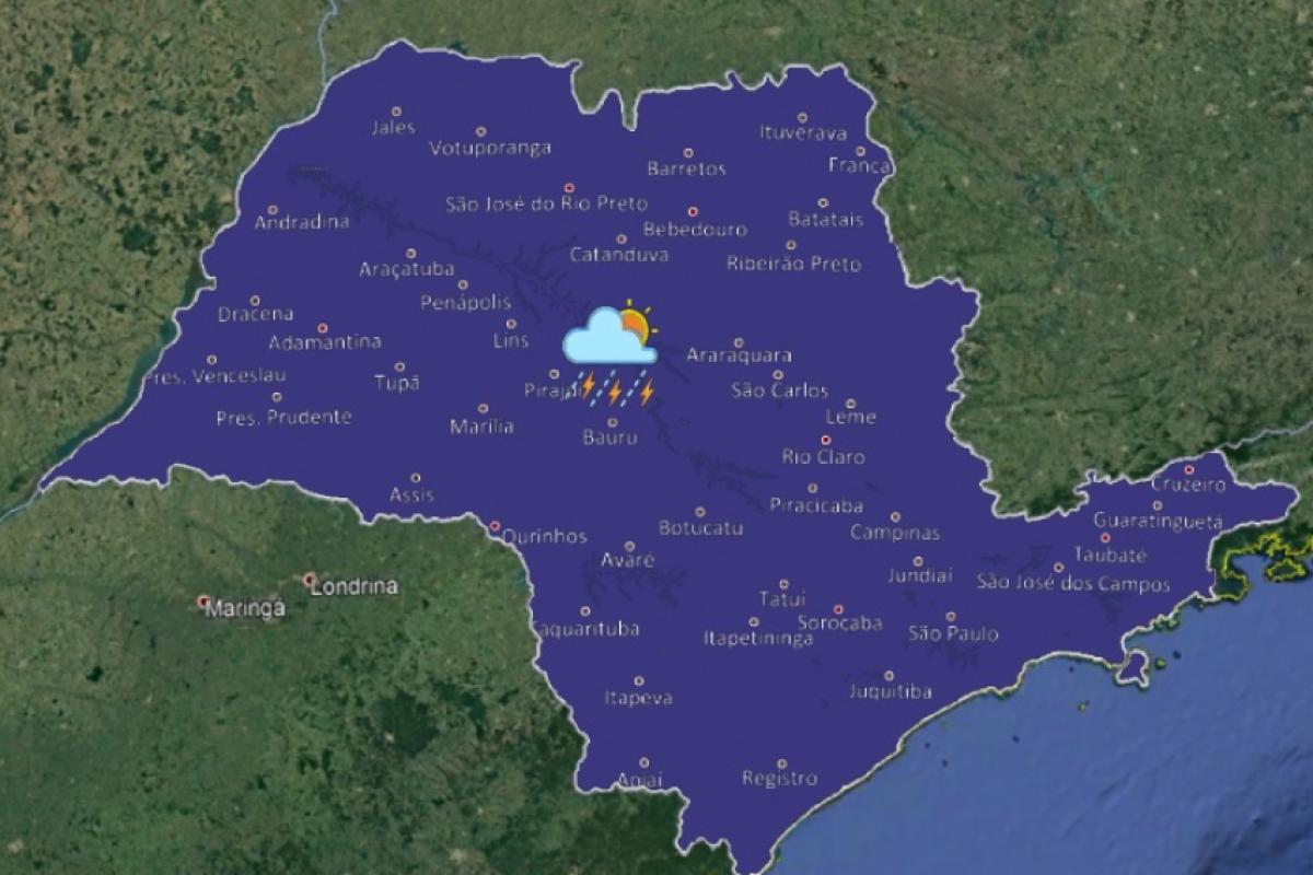 FRENTE FRIA AVANÇA E TRAZ CHUVA, QUEDA DE TEMPERATURA E TROVOADAS PARA BAURU NOS PRÓXIMOS DIAS
